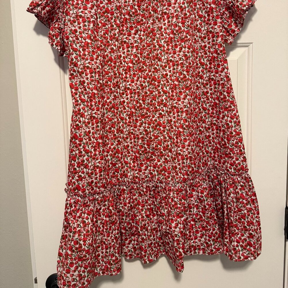 WOmens jcrew white red flower dress STYLE BY925 size S - Picture 5 of 5
